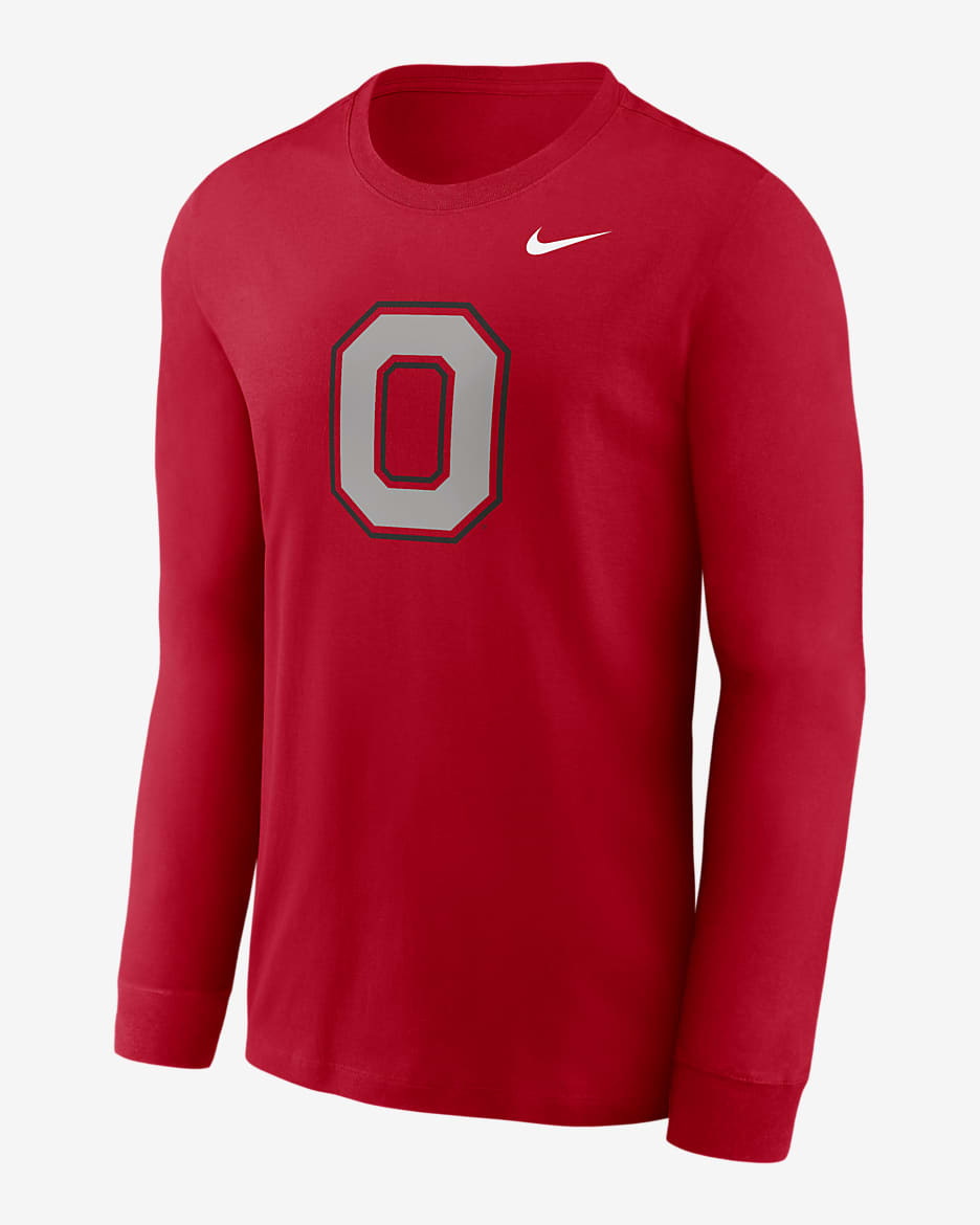 Ohio State Buckeyes Alternate Logo Men's Nike College Long-Sleeve T-Shirt - University Red