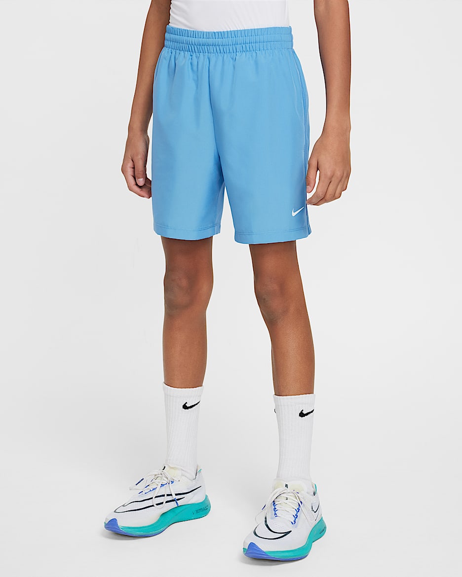 Nike Multi Big Kids' Dri-FIT Training Shorts - Blue Beyond/White
