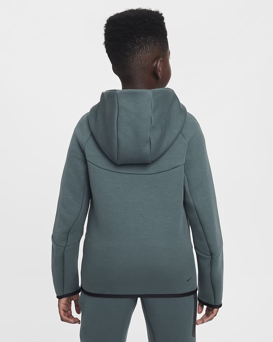 Nike Sportswear Tech Fleece Big Kids' Full-Zip Hoodie - Vintage Green/Vintage Green/Black/Black