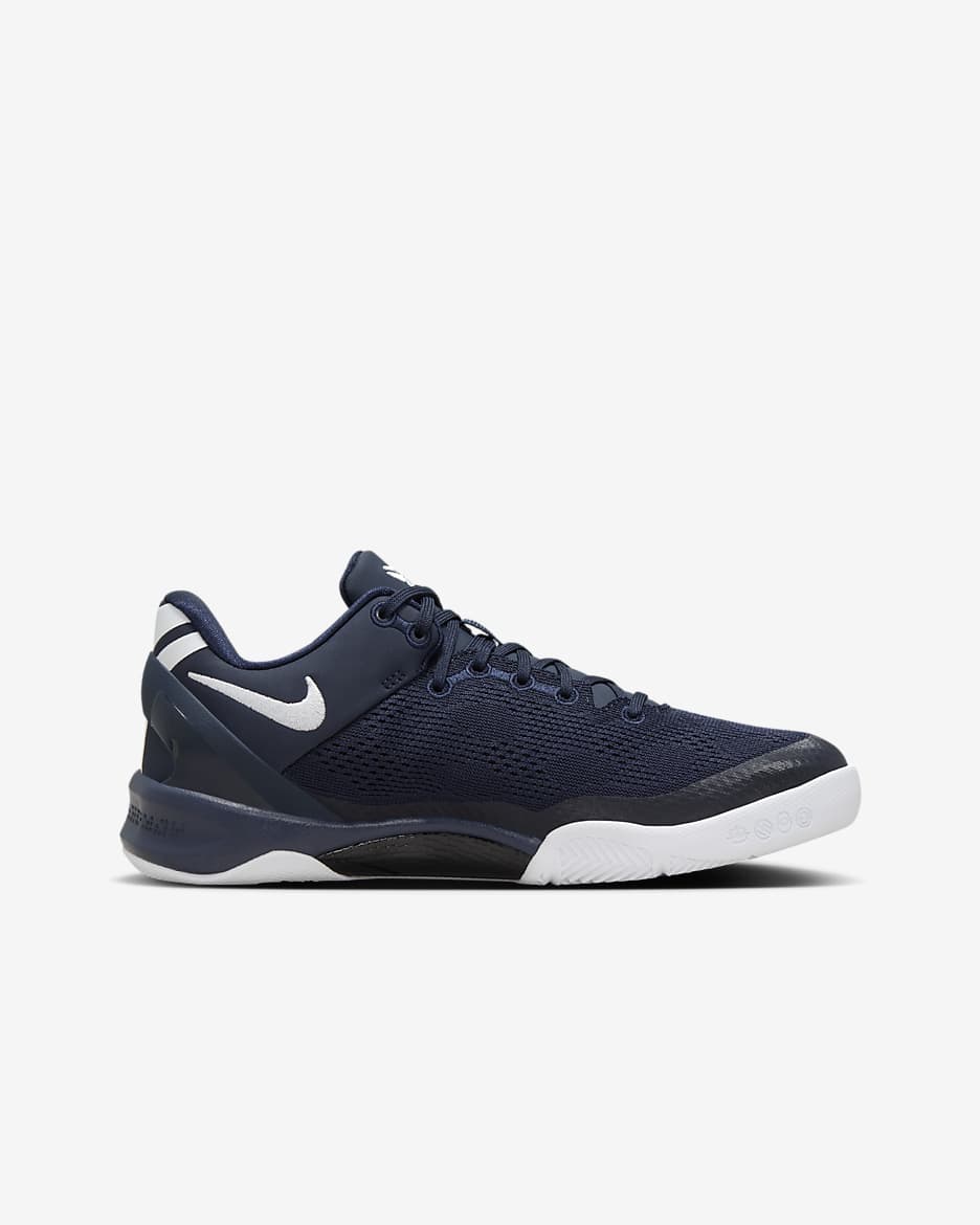 Kobe 8 Big Kids' Basketball Shoes - College Navy/College Navy/White