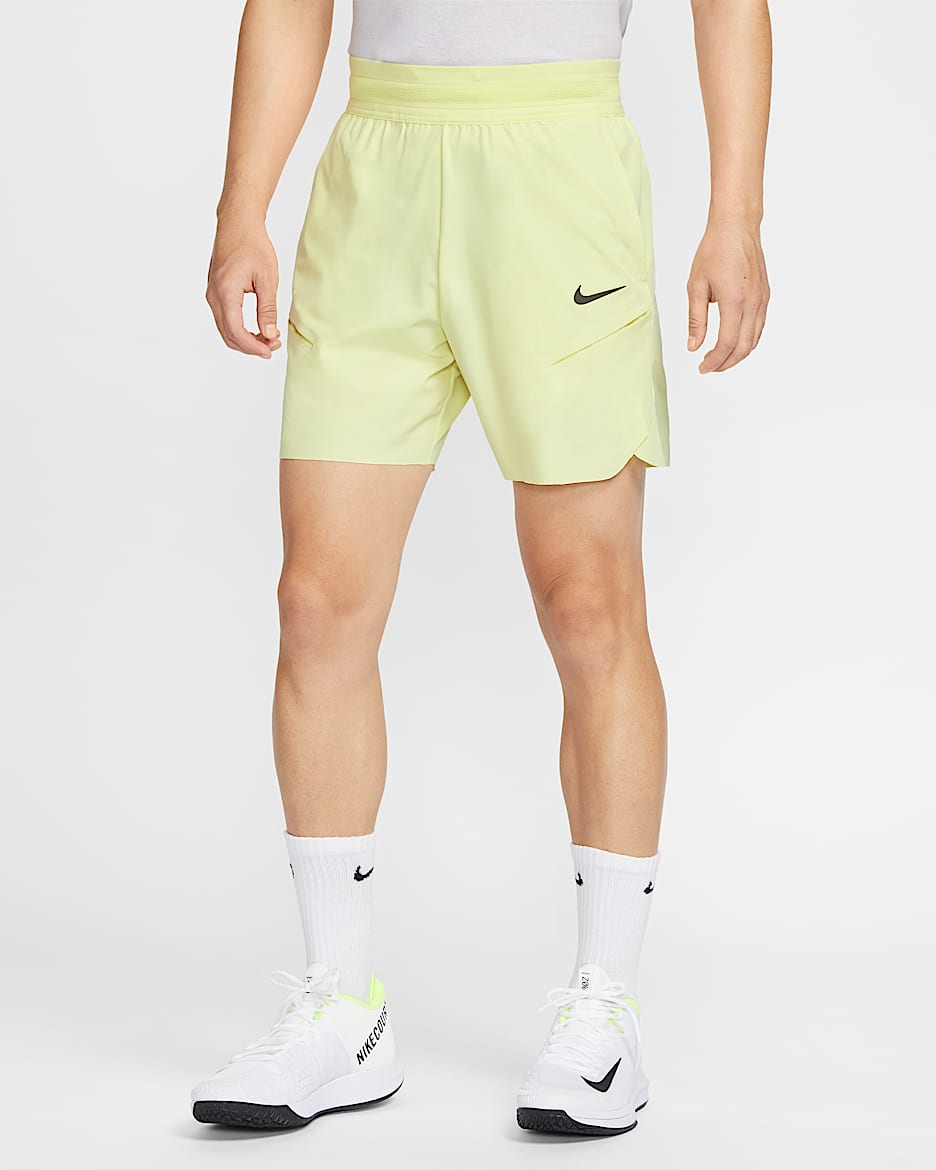 NikeCourt Slam Men's Dri-FIT Tennis Shorts - Luminous Green/Medium Ash
