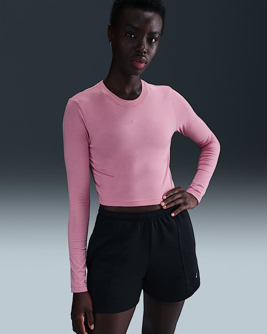 Nike Sportswear Chill Knit Women's Slim Long-Sleeve Cropped Top - Elemental Pink