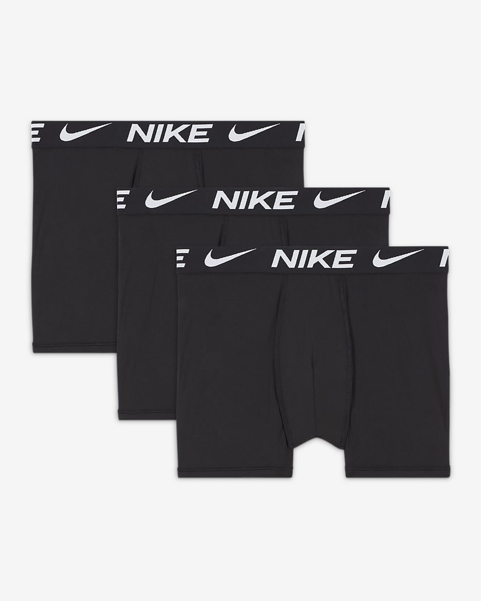 Ropa interior para niños talla grande (paquete de 3) Nike Dri-FIT Essentials - Negro