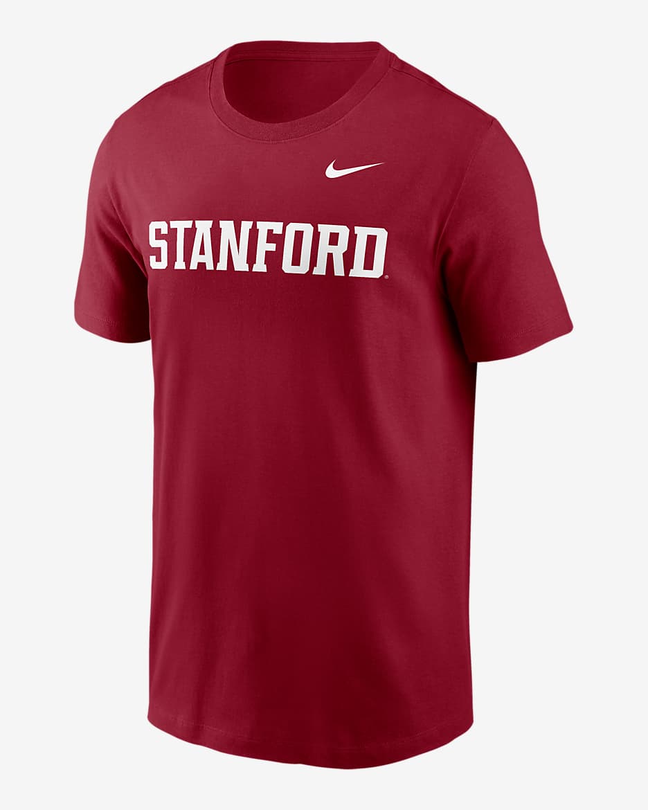 Playera universitaria Nike para hombre Stanford Cardinal Primetime Wordmark - Rojo cardenal