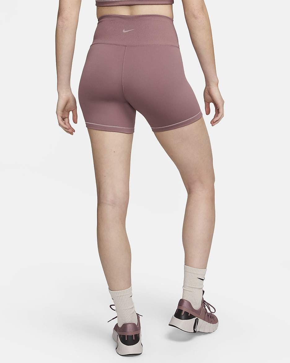 Nike One Rib Women's High-Waisted 5" Biker Shorts - Smokey Mauve/White