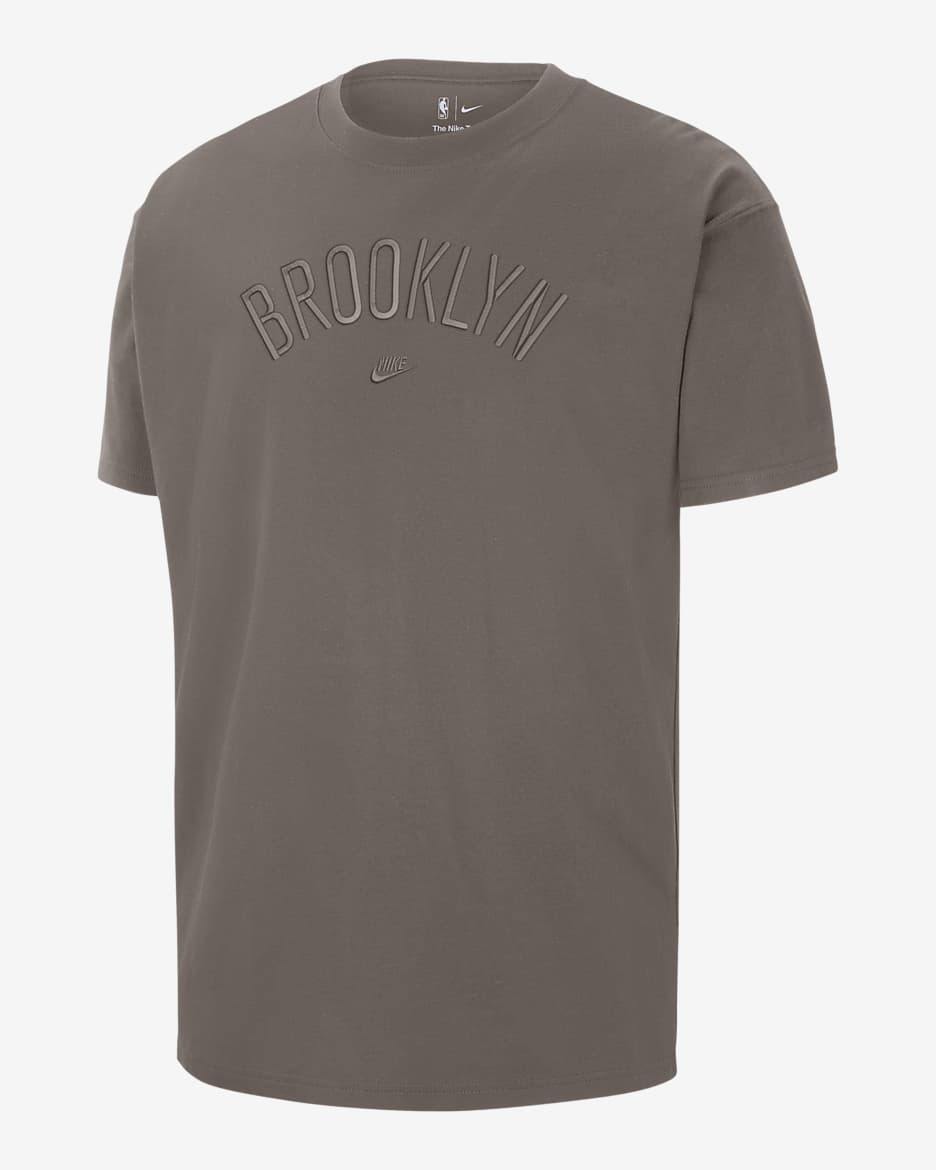 Brooklyn Nets Courtside Men's Nike NBA T-Shirt - Olive Grey