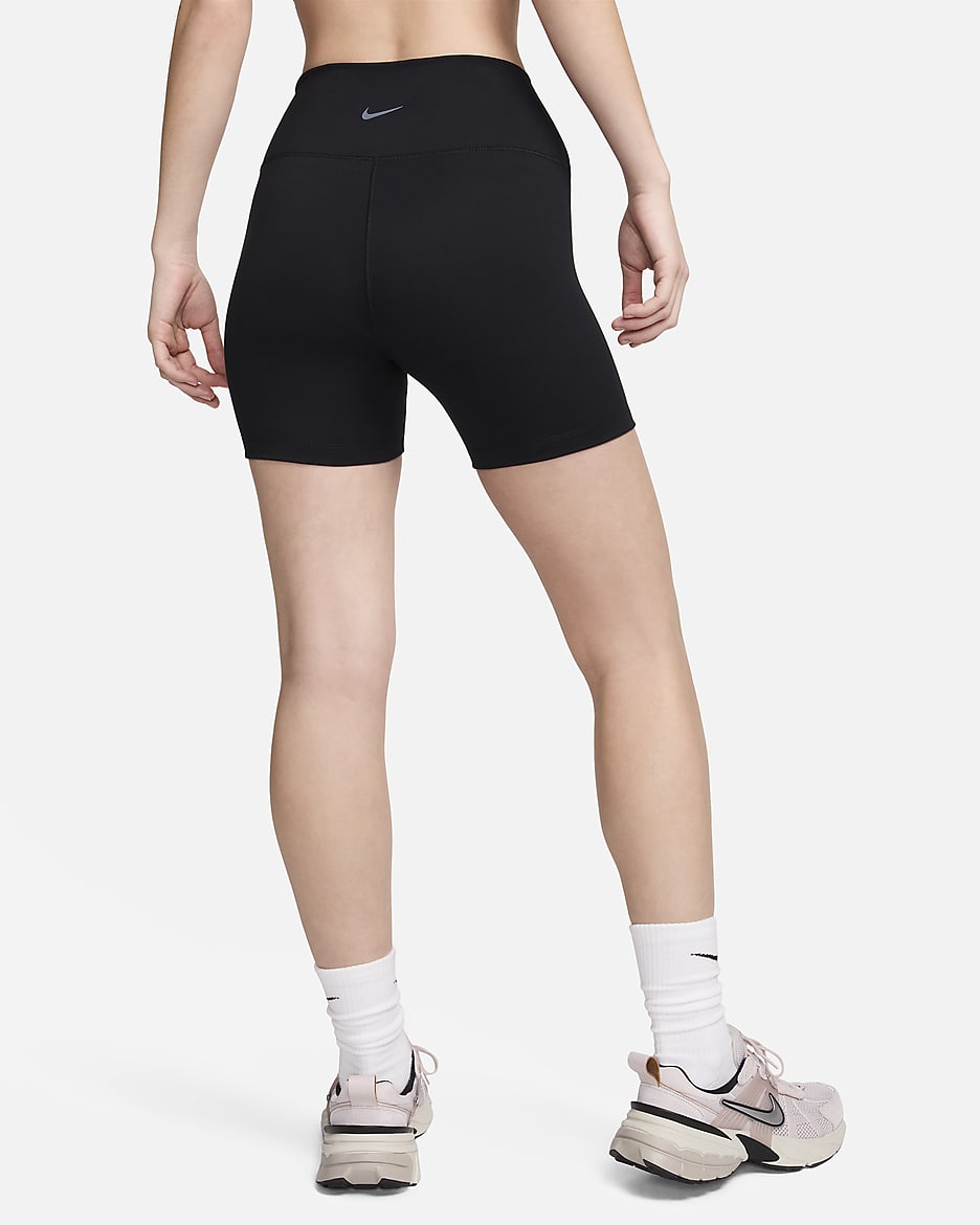 Nike One Bike Shorts mit hohem Bund für Damen (ca. 12,5 cm) - Schwarz/Schwarz