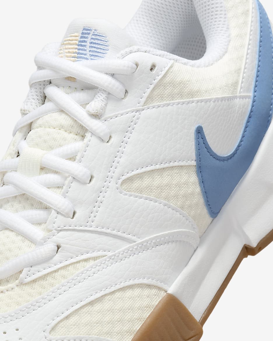 NikeCourt Lite 4 Women's Tennis Shoes - White/Sail/Gum Light Brown/Light Blue