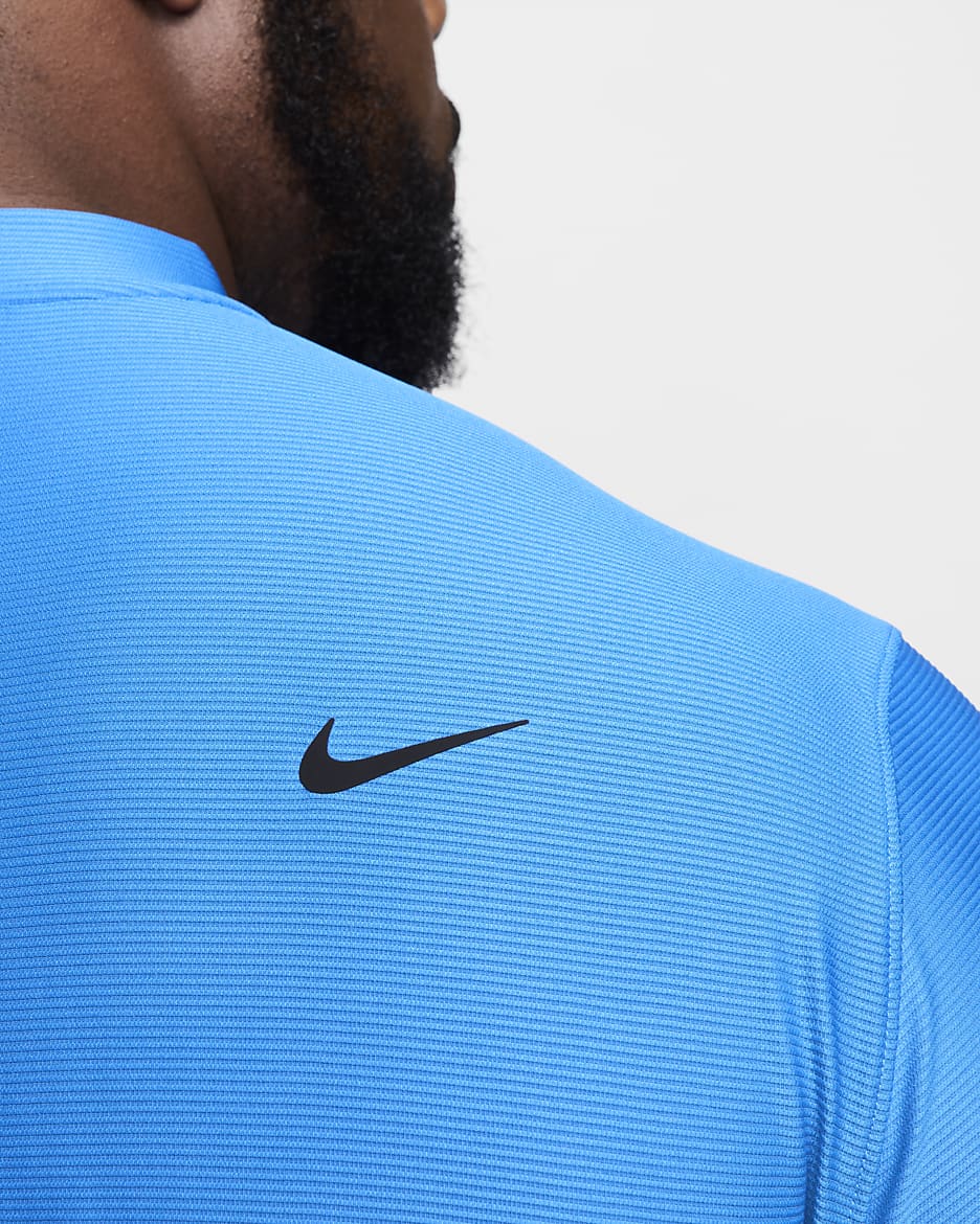 Polo de golf Dri-FIT Nike Tour pour homme - Light Photo Blue/Noir