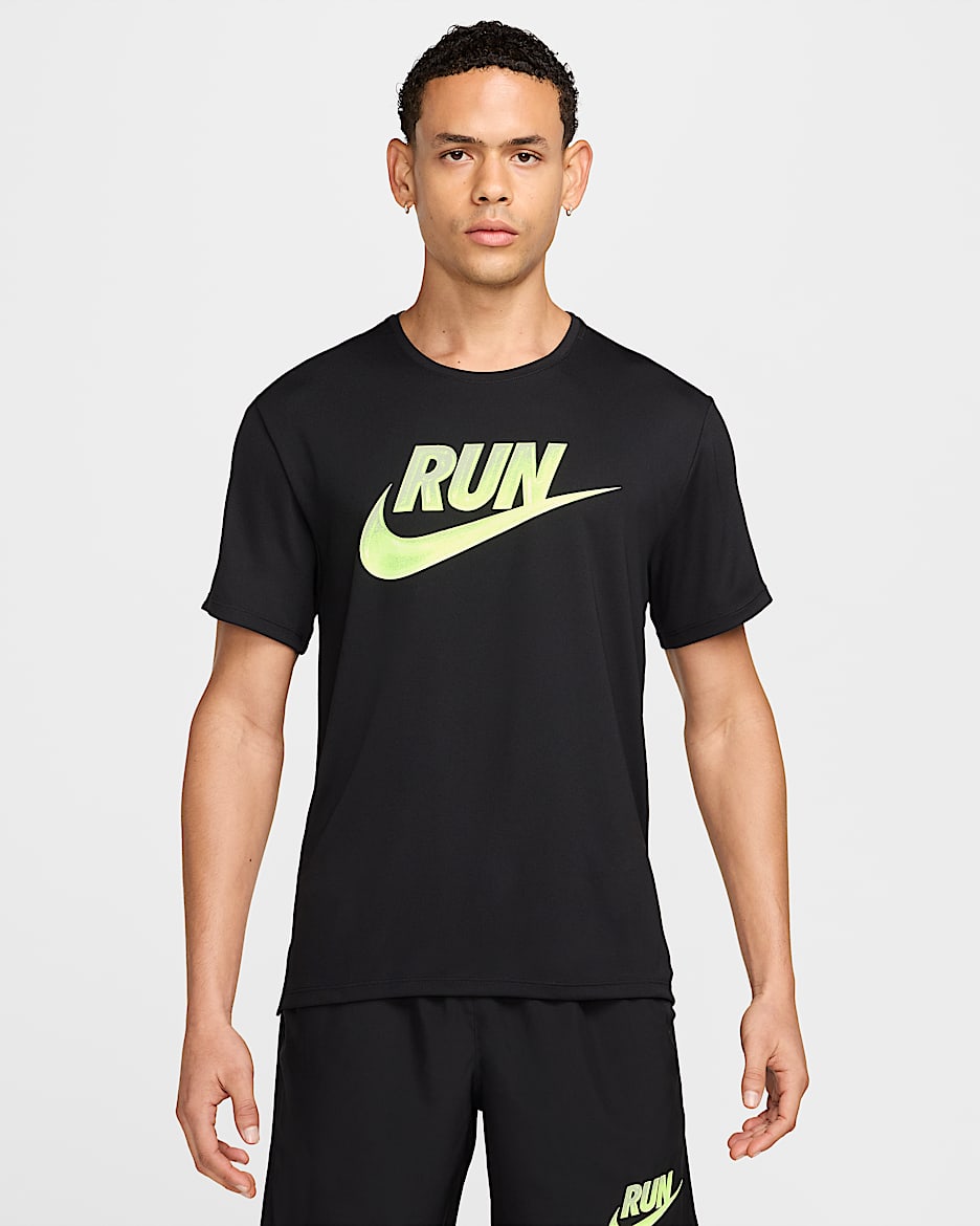 Nike Miler Run Energy Men's Dri-FIT Short-Sleeve Running Top - Black