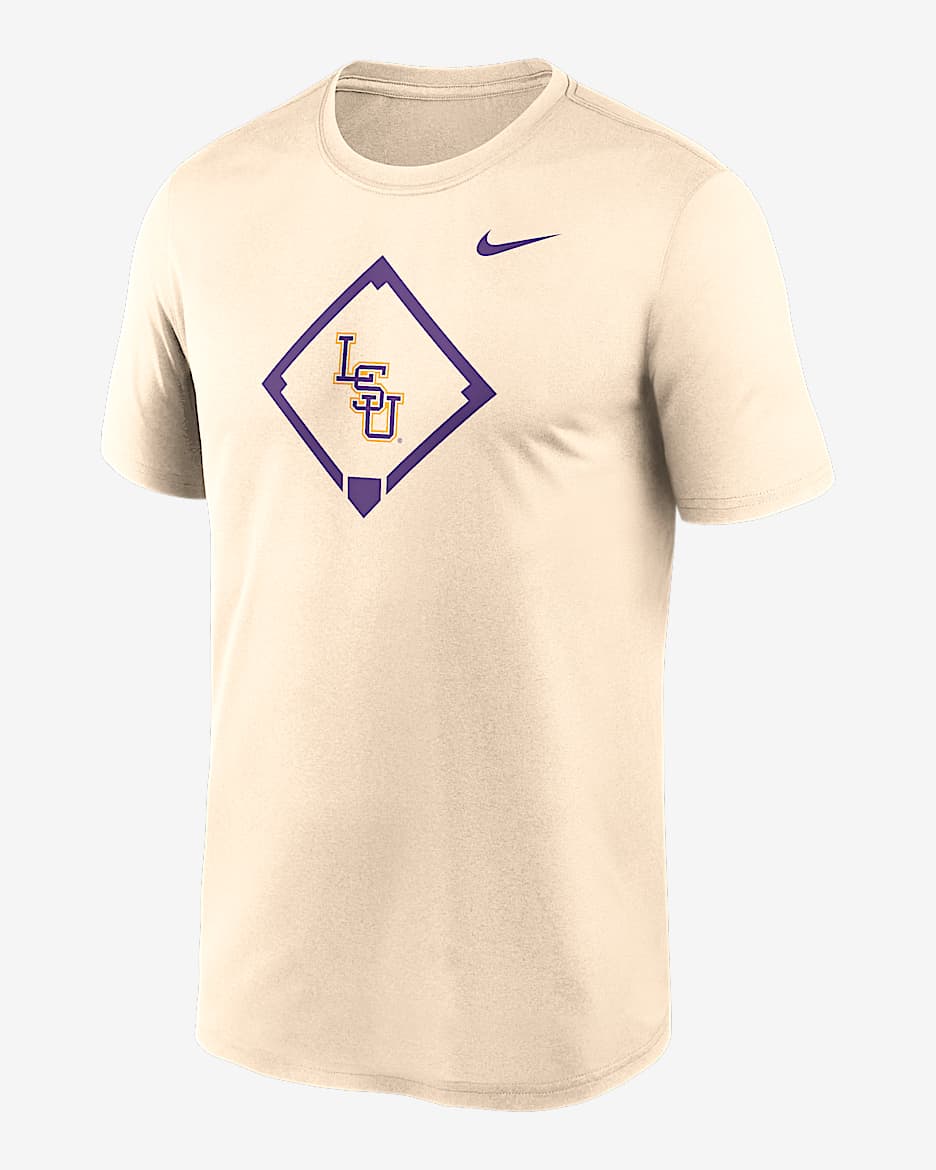 Playera universitaria Nike Dri-FIT para hombre LSU Tigers Legend Baseball Icon - Crema