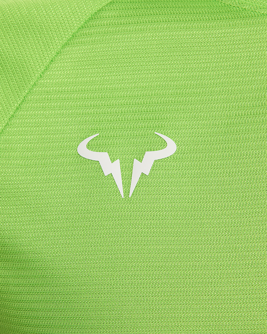 Rafa Challenger Nike Dri-FIT kortermet tennistrøye til herre - Action Green/Light Lemon Twist/Hvit