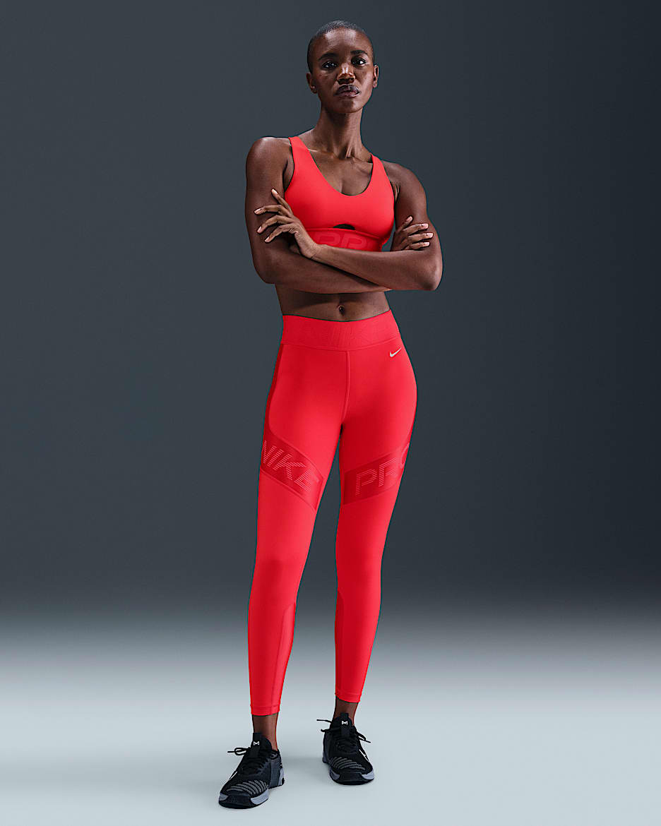 Nike Pro Sculpt Women's High-Waisted 7/8 Leggings - Light Crimson/Ember Glow/White