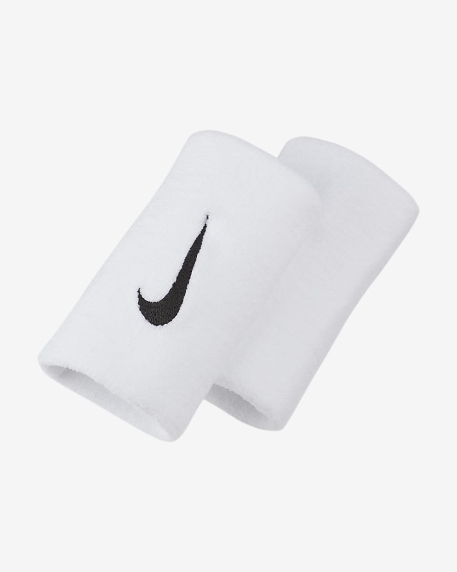 NikeCourt Premier Double-Wide Polsbandjes - Wit/Zwart/Zwart