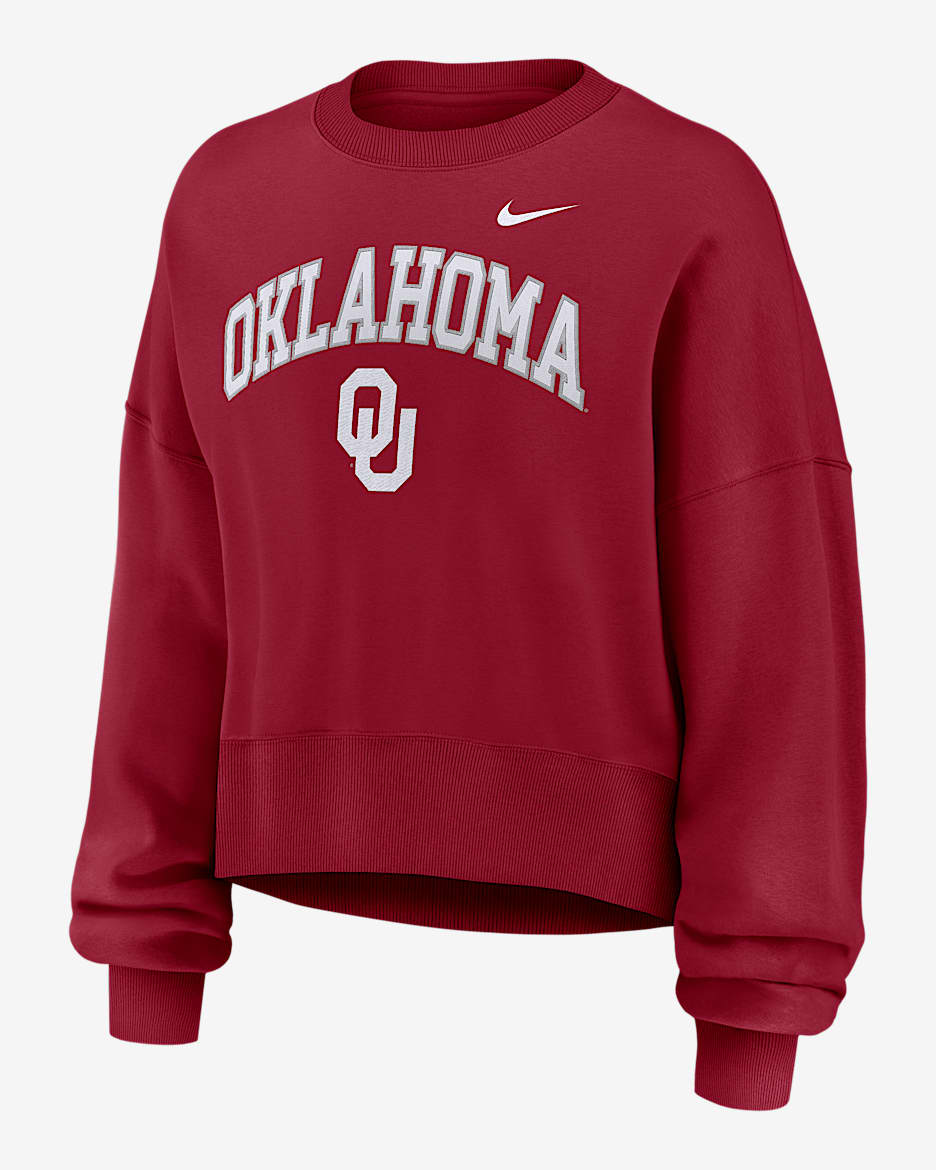 Oklahoma Phoenix Arch Women's Nike College Pullover Crew - Crimson