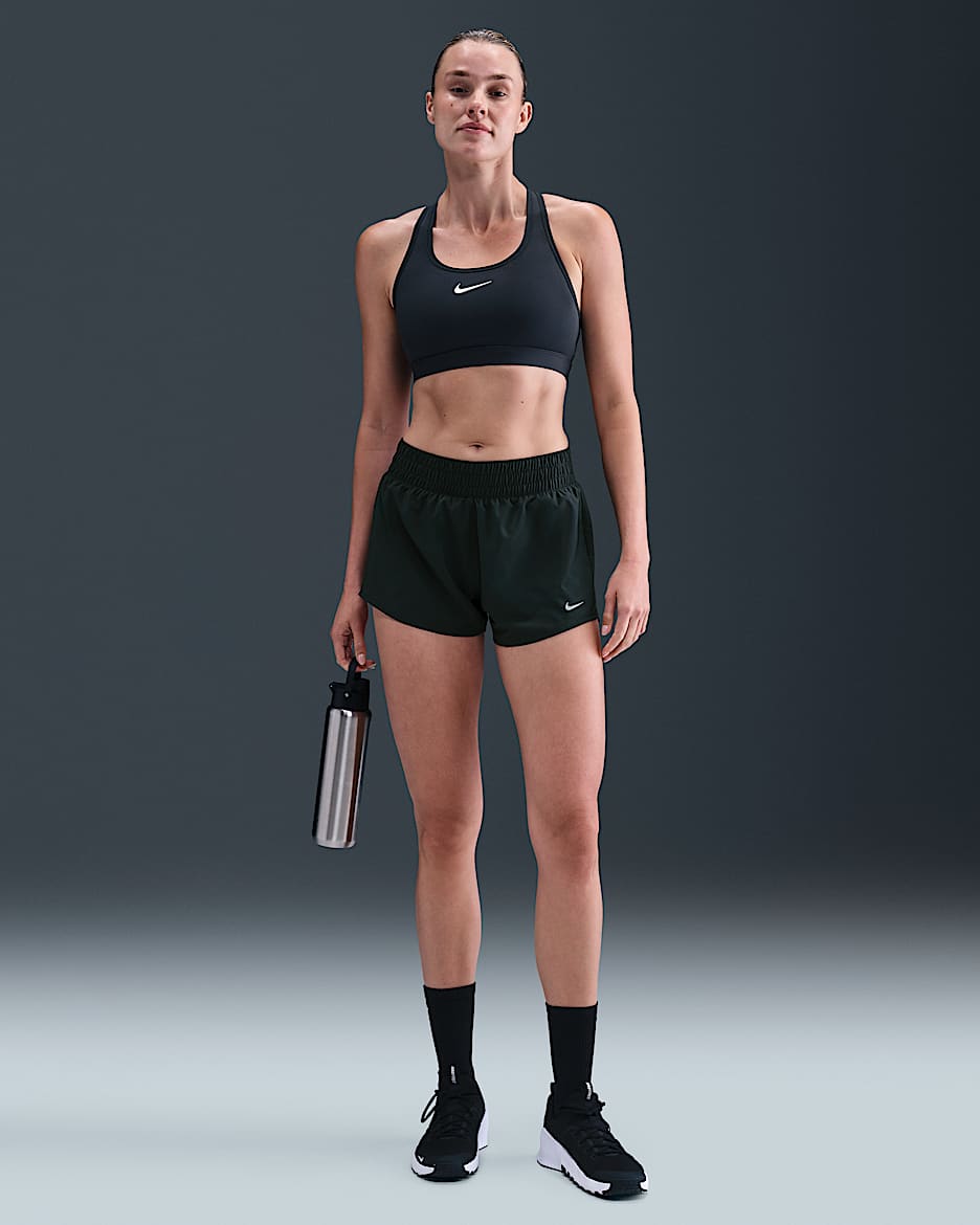 Nike One Women's Dri-FIT Mid-Rise 3" Brief-Lined Shorts - Seaweed