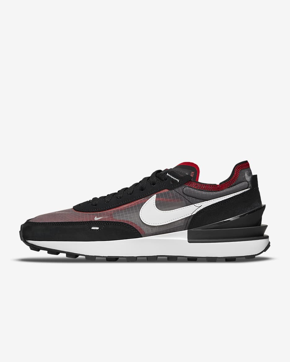 Tenis para hombre Nike Waffle One SE - Negro/Rojo deportivo/Blanco