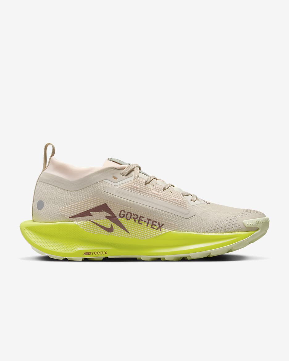 Nike Pegasus Trail 5 GORE-TEX vanntette terrengløpesko til dame - Sanddrift/Cyber/Life Lime/Dark Pony