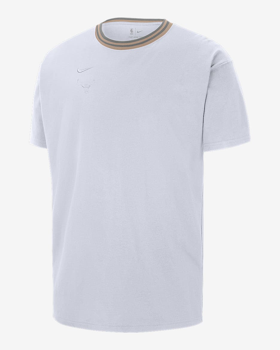 Playera Nike de la NBA Max90 para hombre Chicago Bulls Courtside City Edition Premium - Blanco