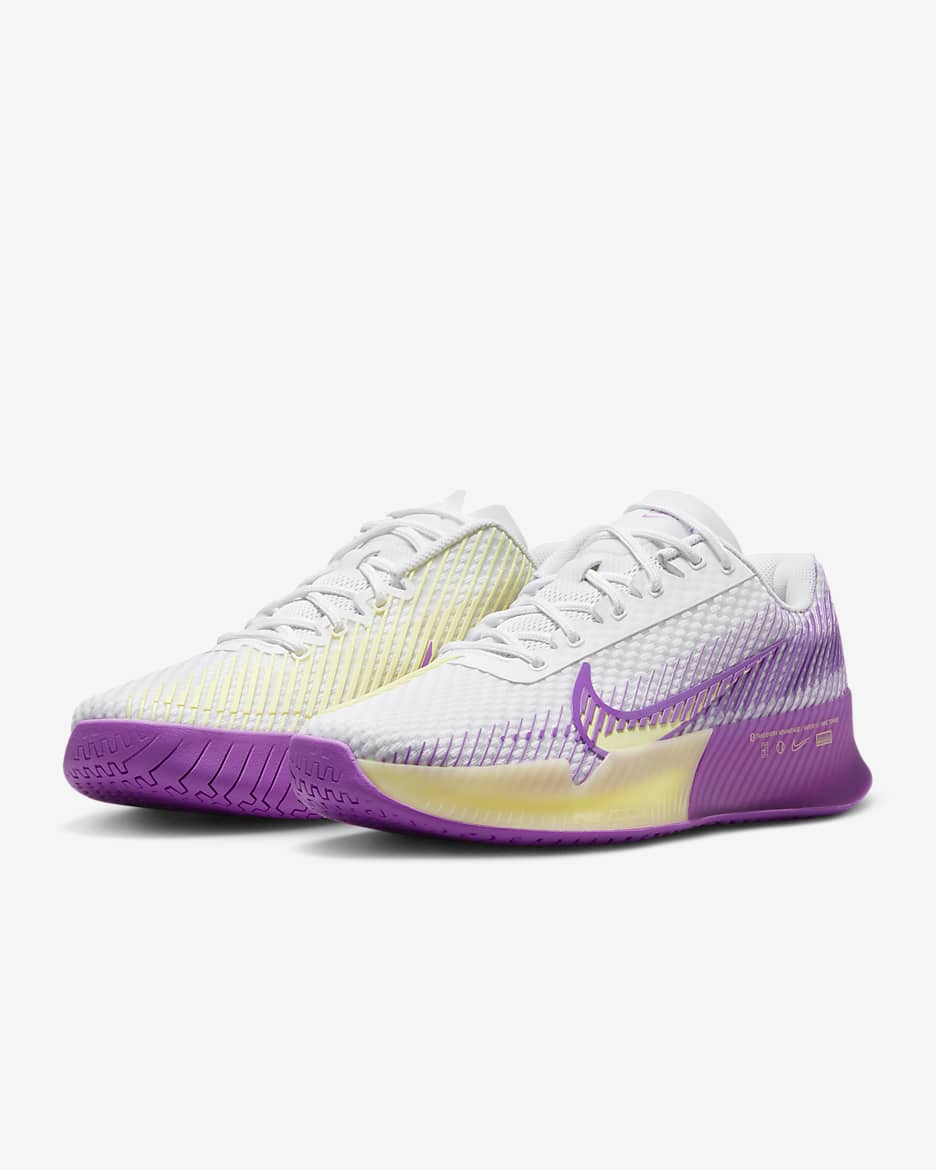 NikeCourt Air Zoom Vapor 11 女款硬地球場網球鞋 - 白色/Fuchsia Dream/黑色/Citron Tint