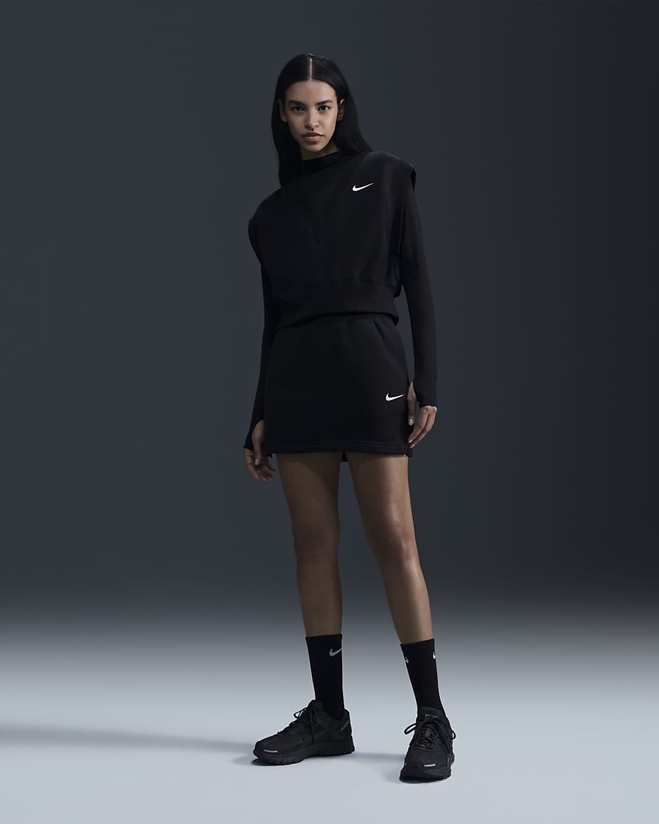 Nike Sportswear Phoenix Fleece Women's Slim Mini Skirt - Black/Sail