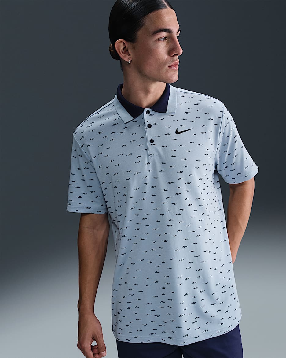 Nike Tour Men's Dri-FIT Golf Polo - Light Armory Blue/Black