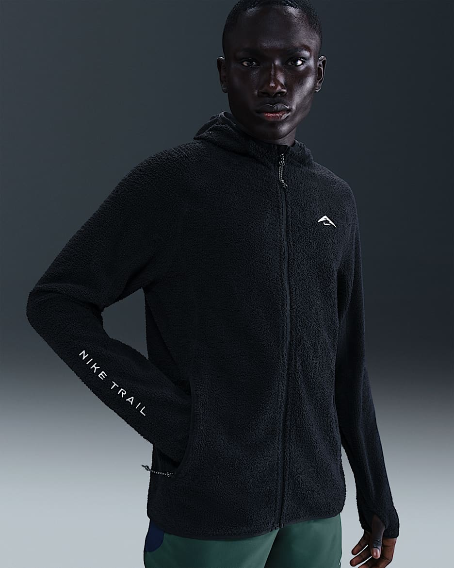 Giacca da running Dri-FIT Nike Trail in fleece – Uomo - Nero/Summit White
