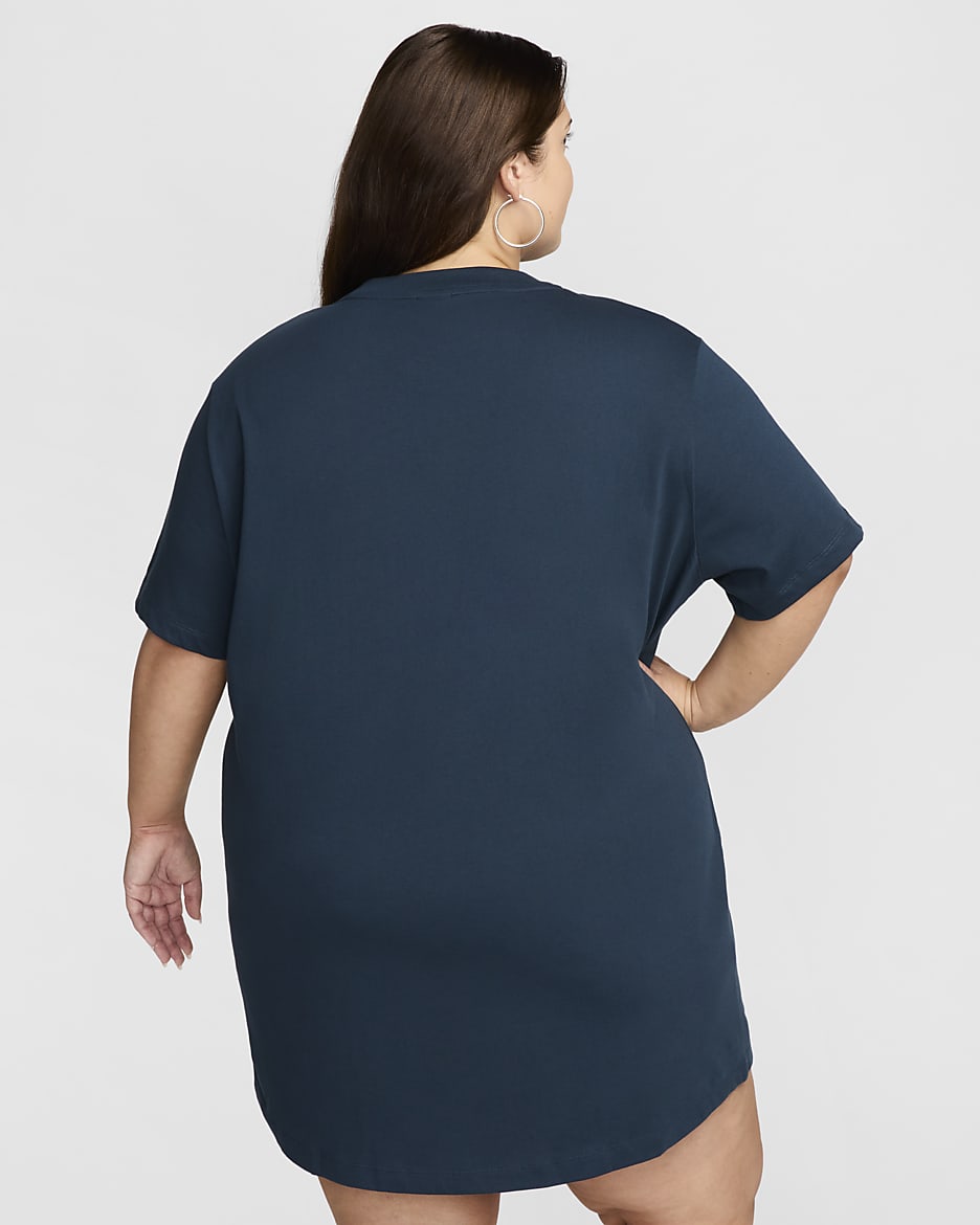 Nike Sportswear Essential Women's Short-Sleeve T-Shirt Dress (Plus Size) - Armory Navy/Sail