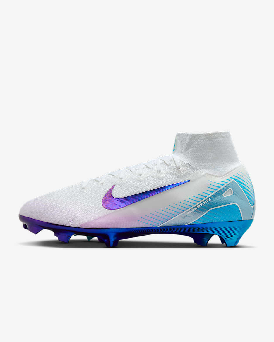 Nike Mercurial Superfly 10 Elite AS FG fotballsko med høy profil - Hvit/Flerfarget