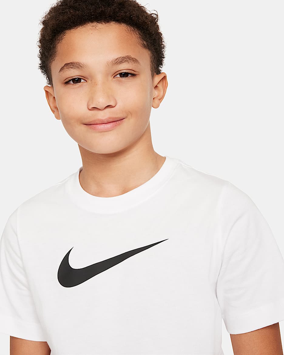 Nike Sportswear Big Kids' (Boys') T-Shirt - White/Black