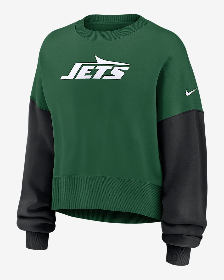 Sudadera de cuello redondo sin cierre de la NFL Nike para mujer New York Jets - Verde deportivo