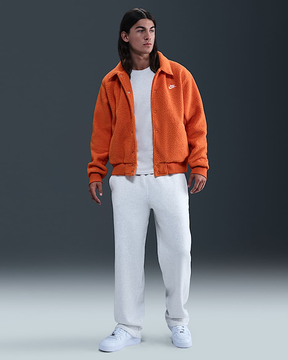 Nike Sportswear Club Men's Fleece Bungee Pants - Birch Heather/White/White