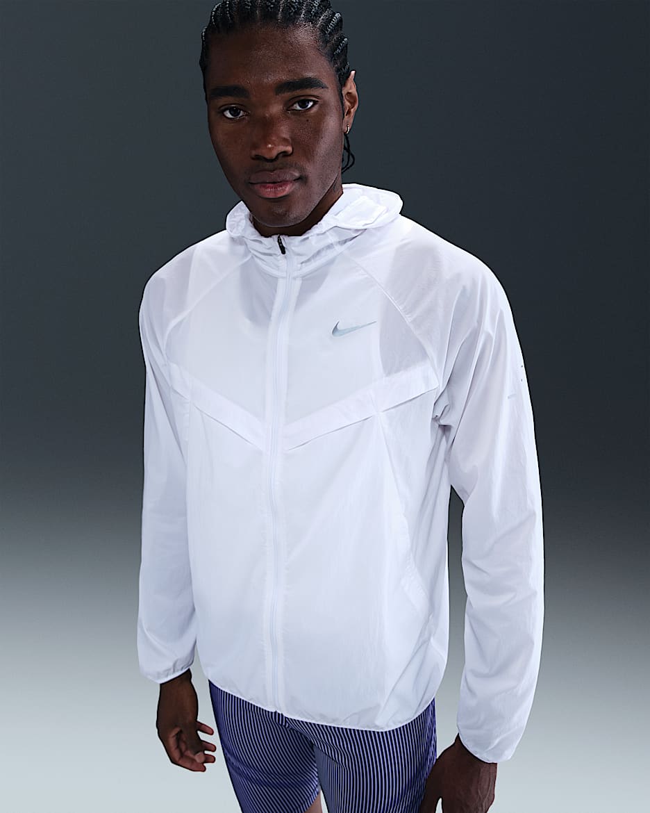 Chamarra de correr para hombre Repel UV Nike Stride - Blanco/Blanco
