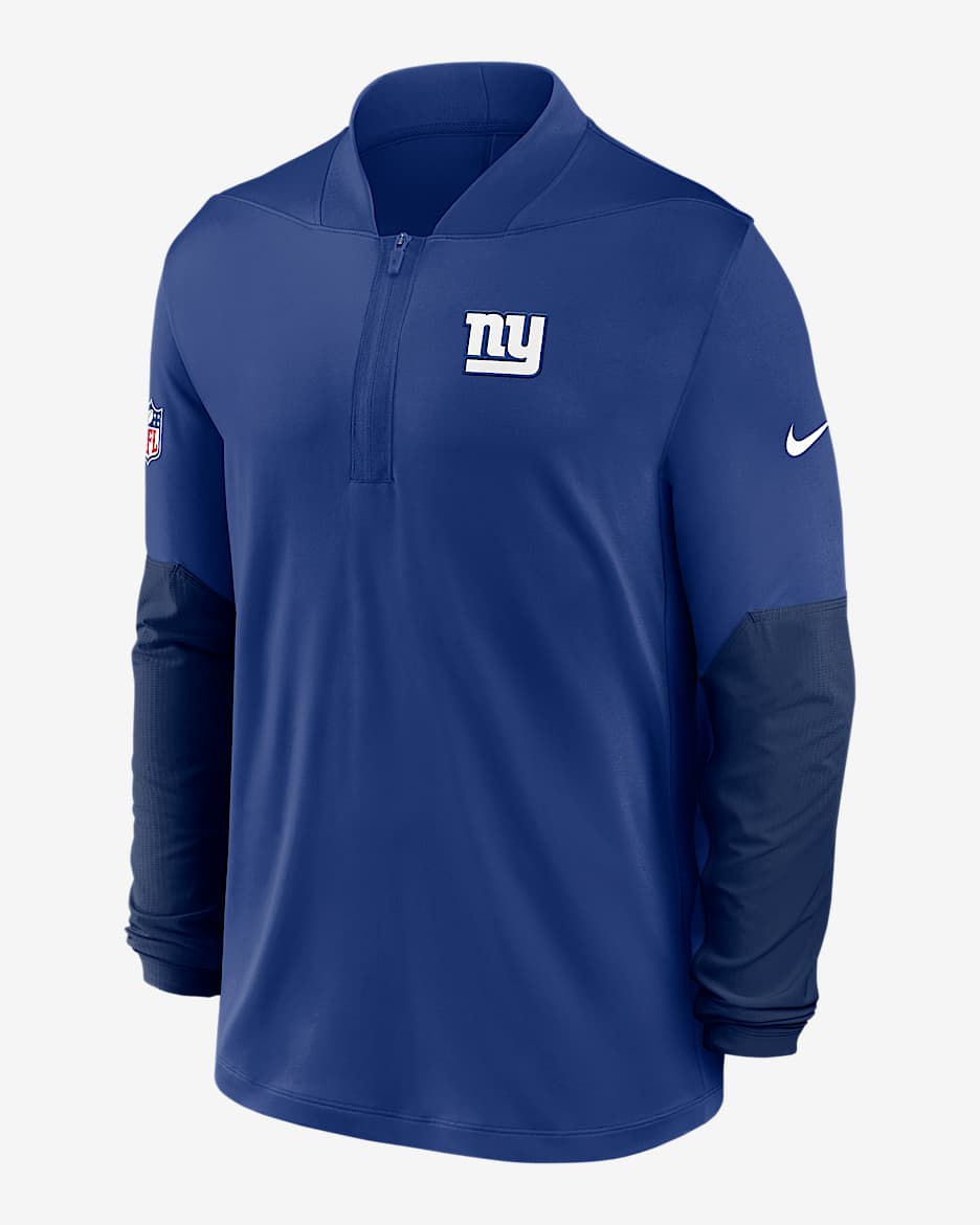New York Giants Feel The Pressure Men's Nike Dri-FIT NFL 1/2-Zip Top - Royal
