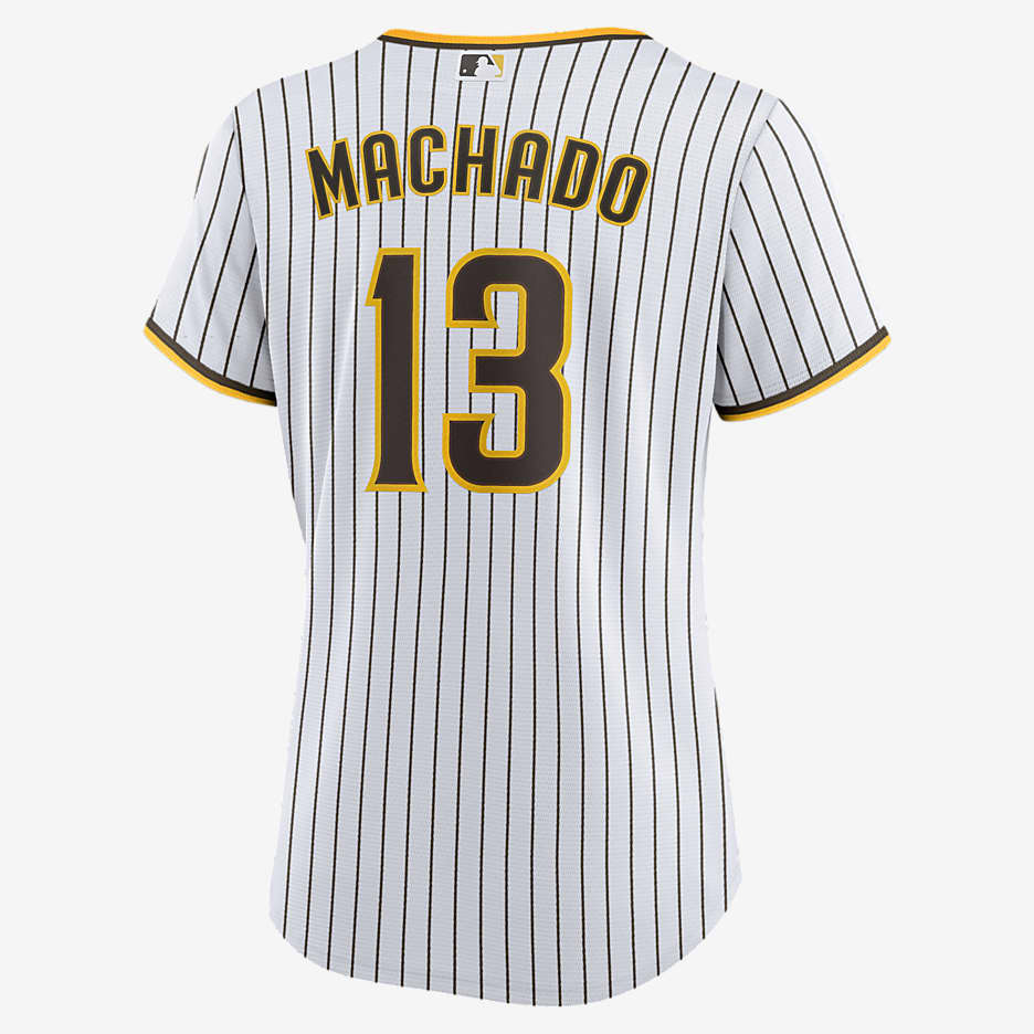 Camiseta de béisbol Replica para mujer MLB San Diego Padres (Manny Machado) - Blanco/Marrón