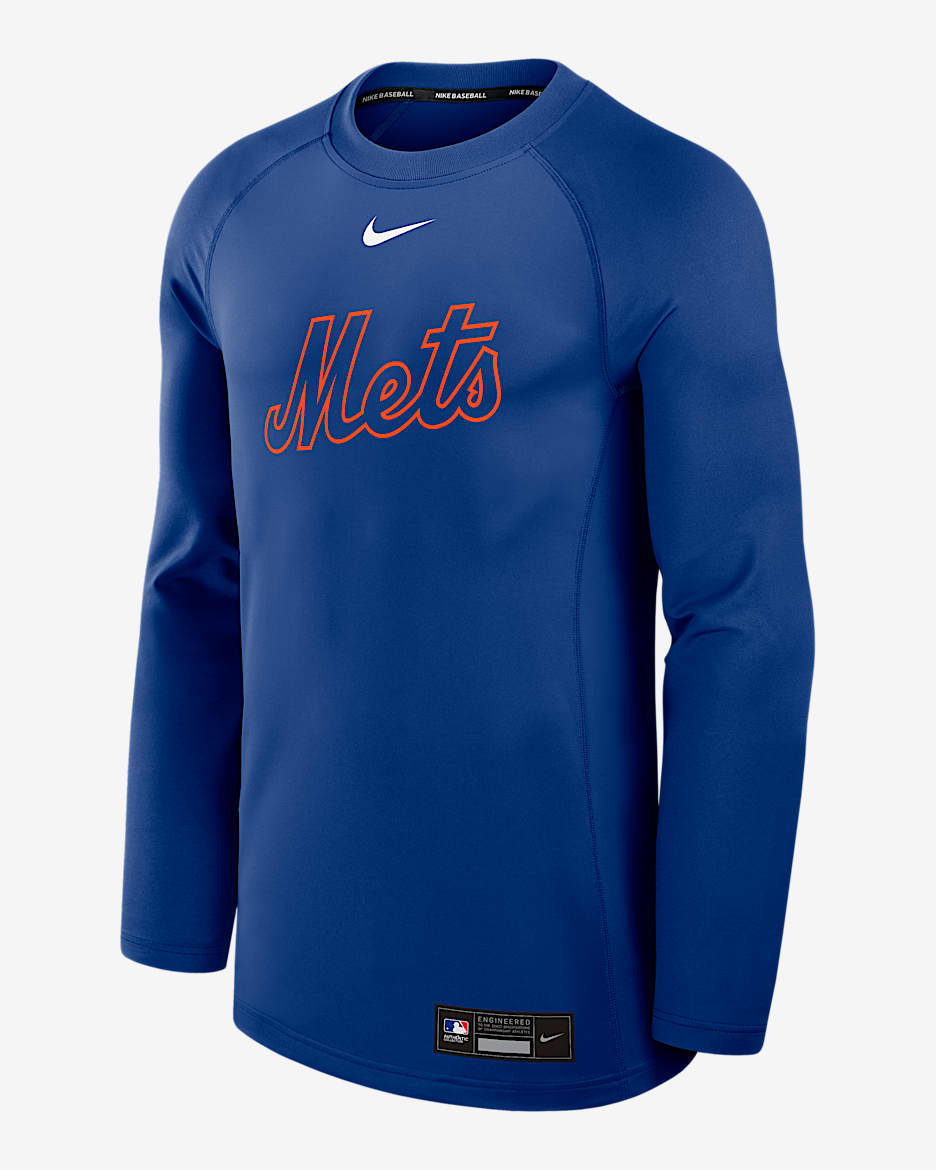 New York Mets Authentic Collection Game Time Men's Nike Dri-FIT MLB Pullover Crew - Royal