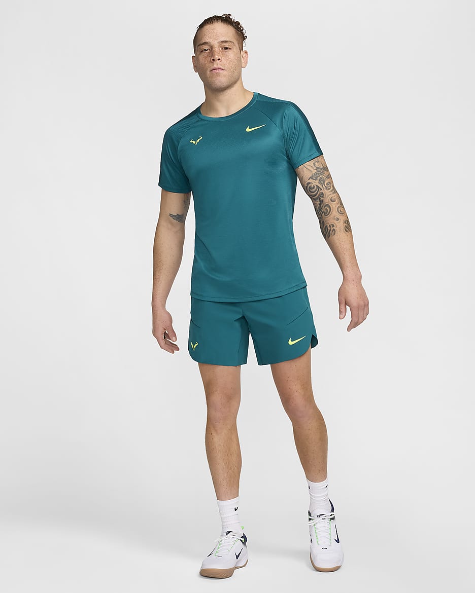 Rafa Men's Nike Dri-FIT ADV 18cm (approx.) Tennis Shorts - Geode Teal/Volt