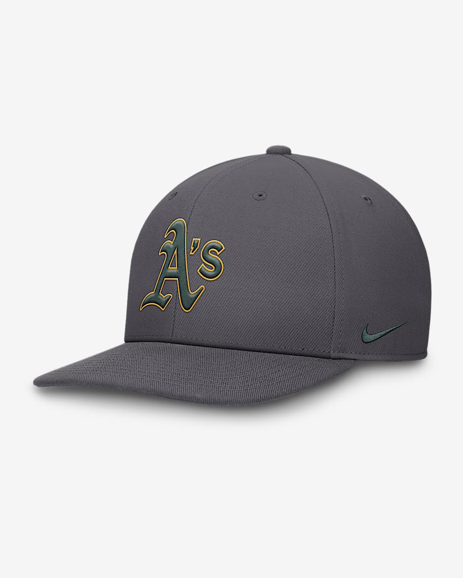Gorra Nike Dri-FIT de la MLB ajustable para hombre Oakland Athletics Pro - Gris