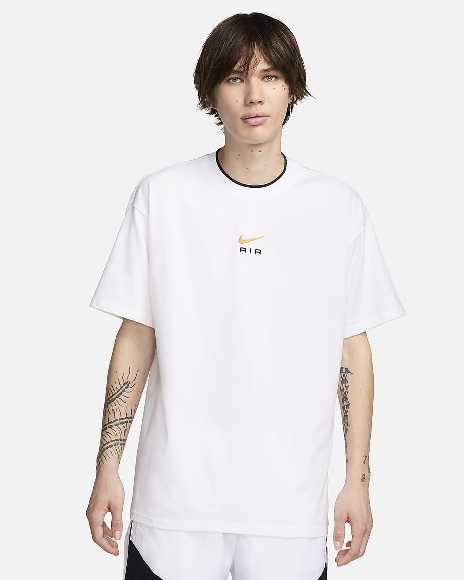 T-shirt Nike Air - Uomo - Bianco/Oro metallizzato