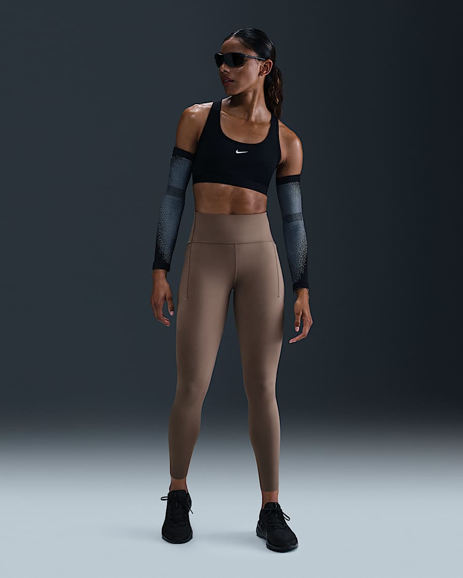 Nike Swift Women's High-Waisted 7/8 Running Leggings with Pockets - Mink Brown