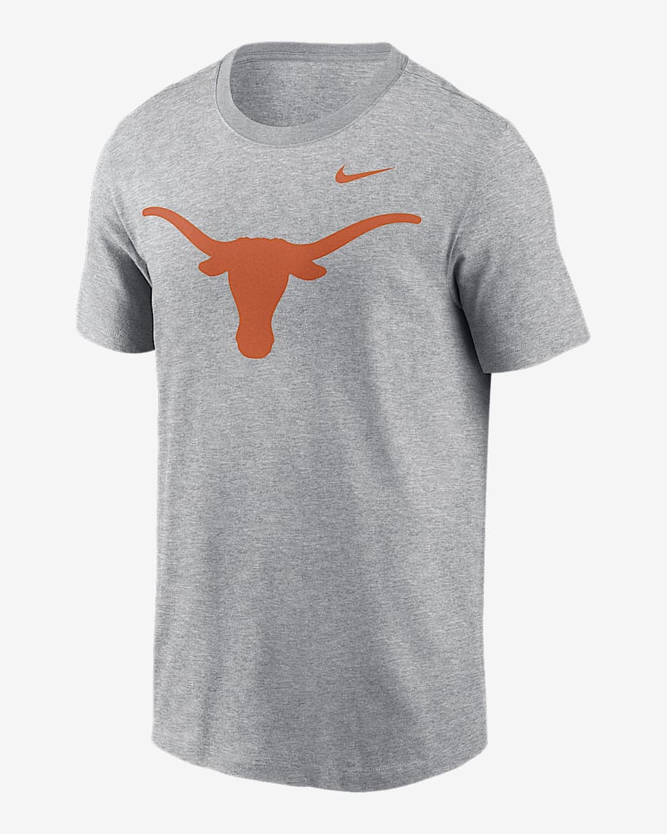 Playera universitaria Nike para hombre Texas Longhorns Primetime Logo - Gris oscuro jaspeado