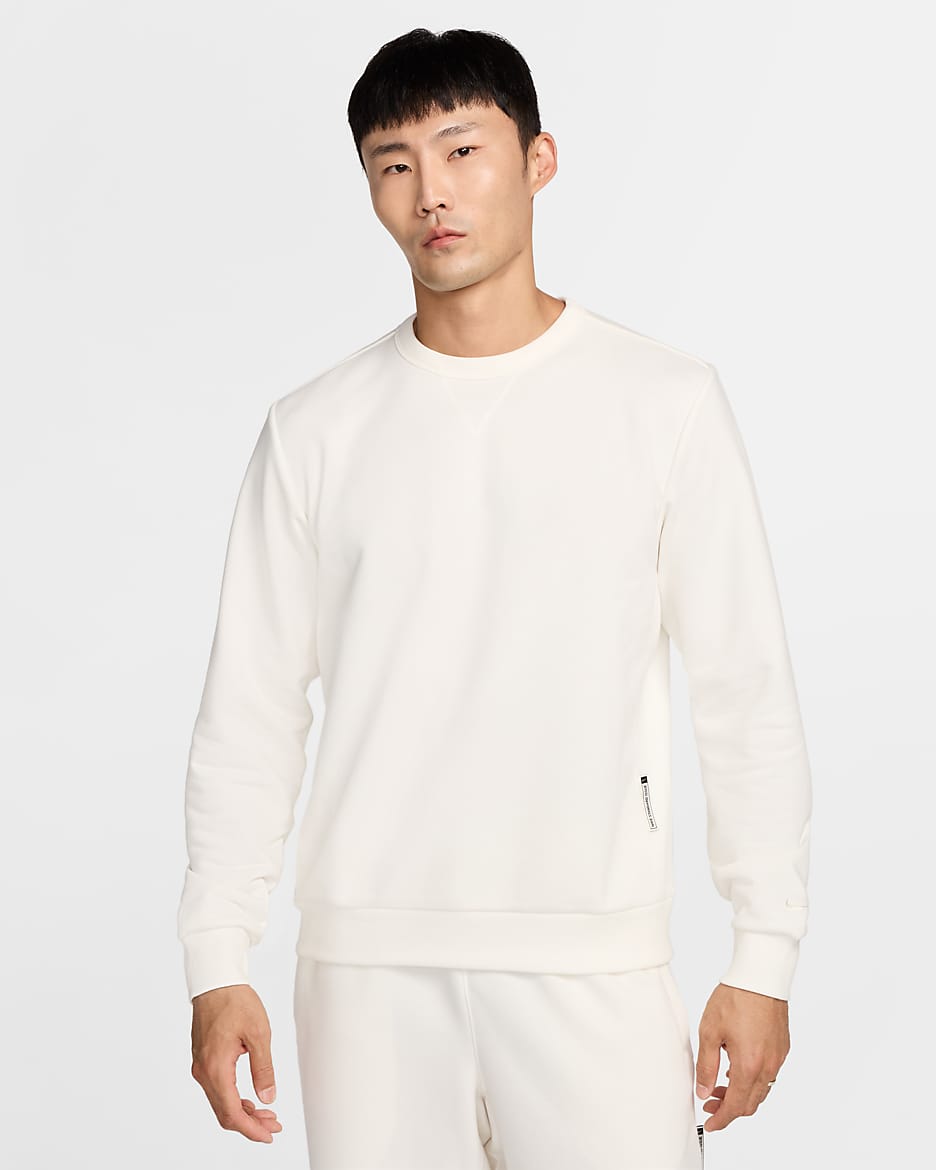 Sudadera de cuello redondo de básquetbol Dri-FIT para hombre Nike Standard Issue - Vela/Marfil pálido