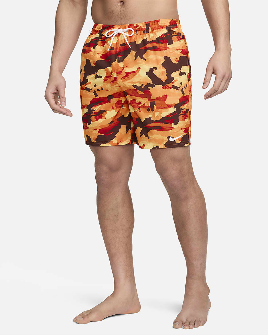 Shorts de voleibol de 18 cm para hombre Natación Nike Classic Camo - Mandarina brillante