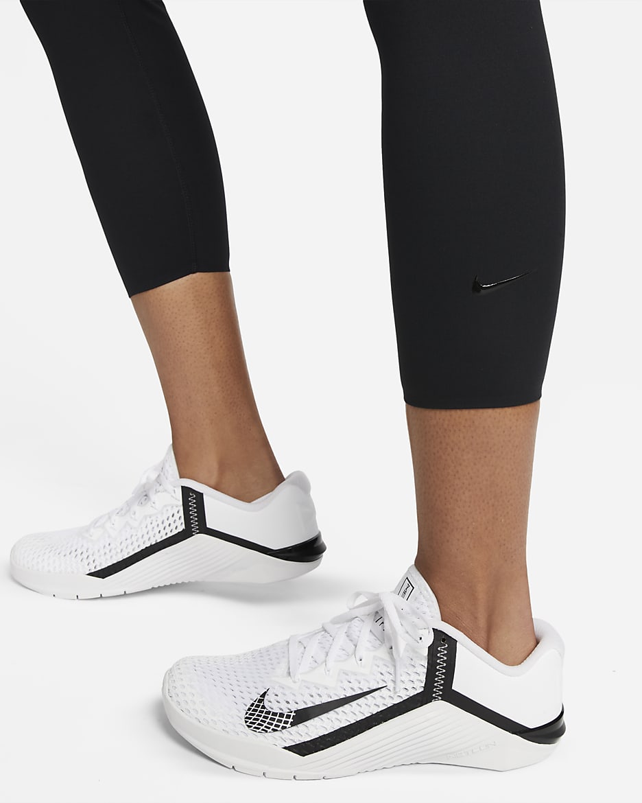 Nike One Luxe Women's Mid-Rise Crop Leggings - Black/Clear