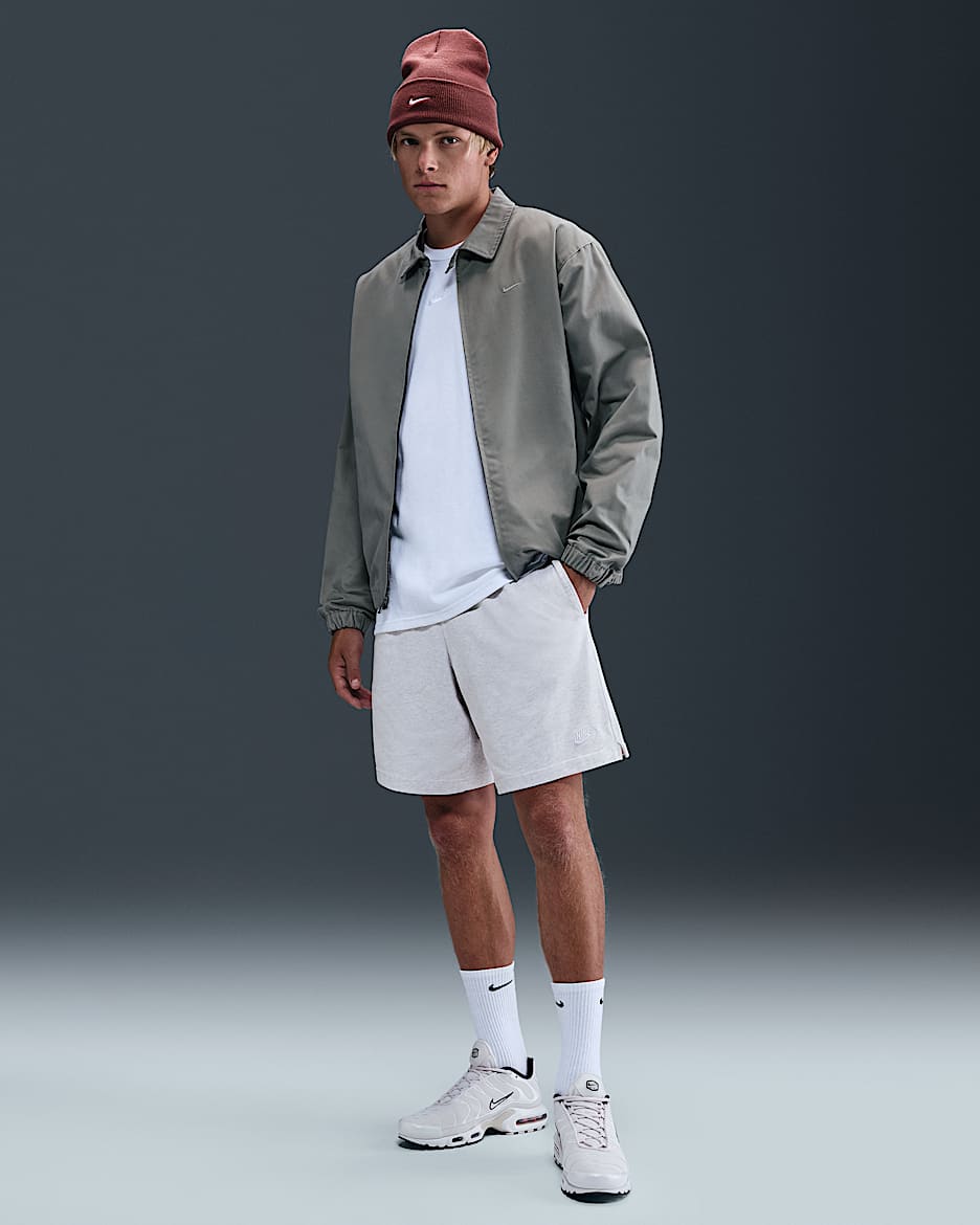 Short en maille Nike Club pour homme - Birch Heather/Blanc