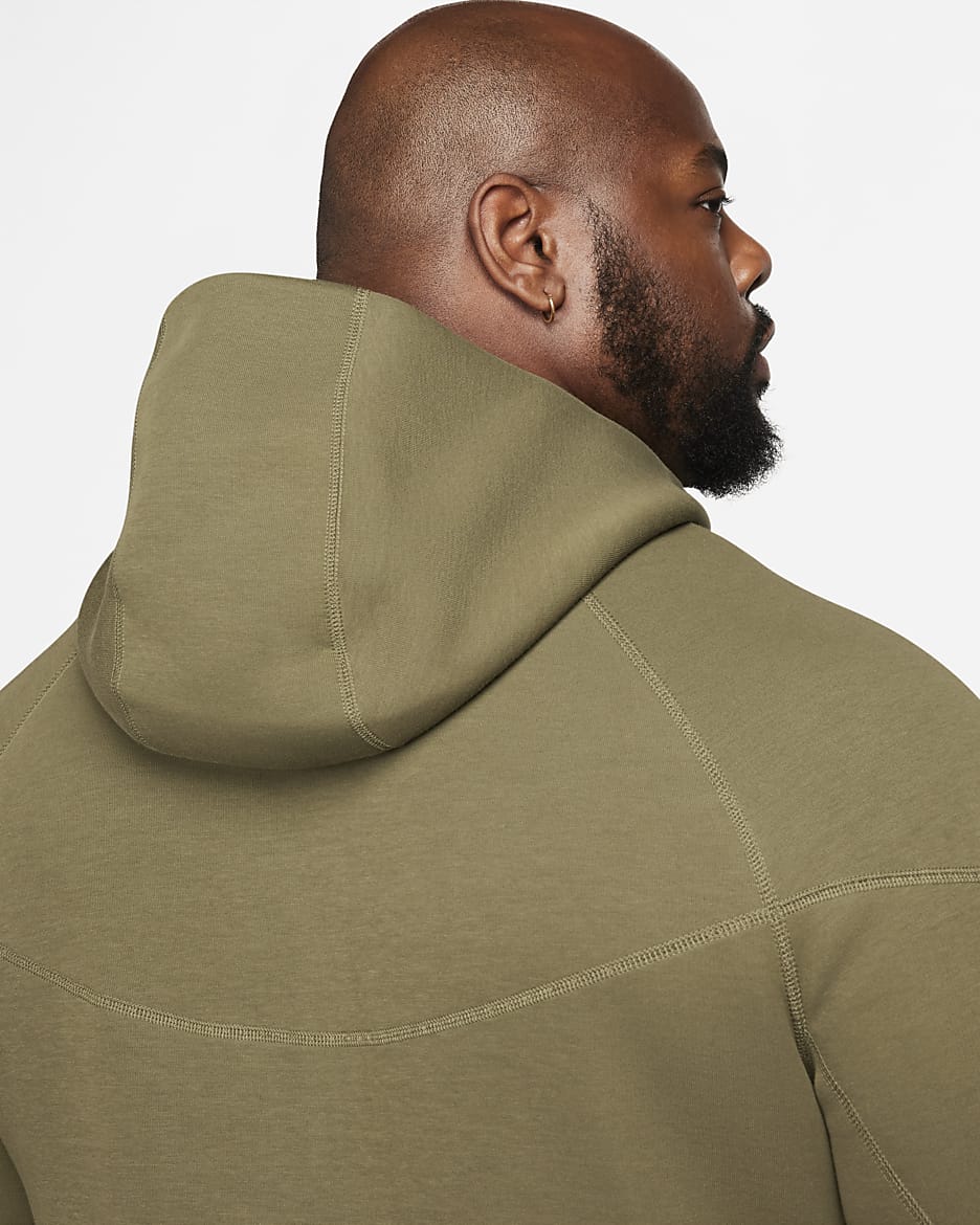 Nike Sportswear Tech Fleece Windrunner hettejakke til herre - Medium Olive/Svart