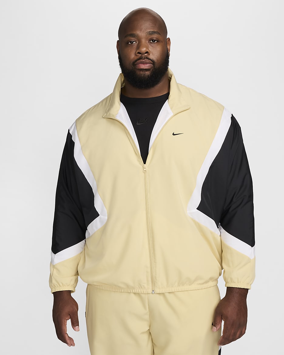 Chamarra de básquetbol de tejido Woven para hombre Nike Icon - Oro team/Negro/Blanco/Negro