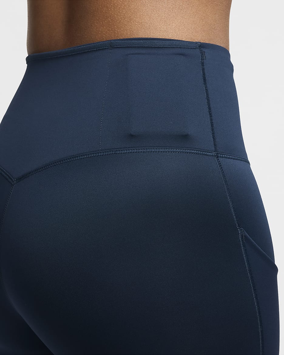 Nike Go 7/8-Leggings mit Taschen, starkem Halt und hohem Bund für Damen - Armory Navy/Schwarz