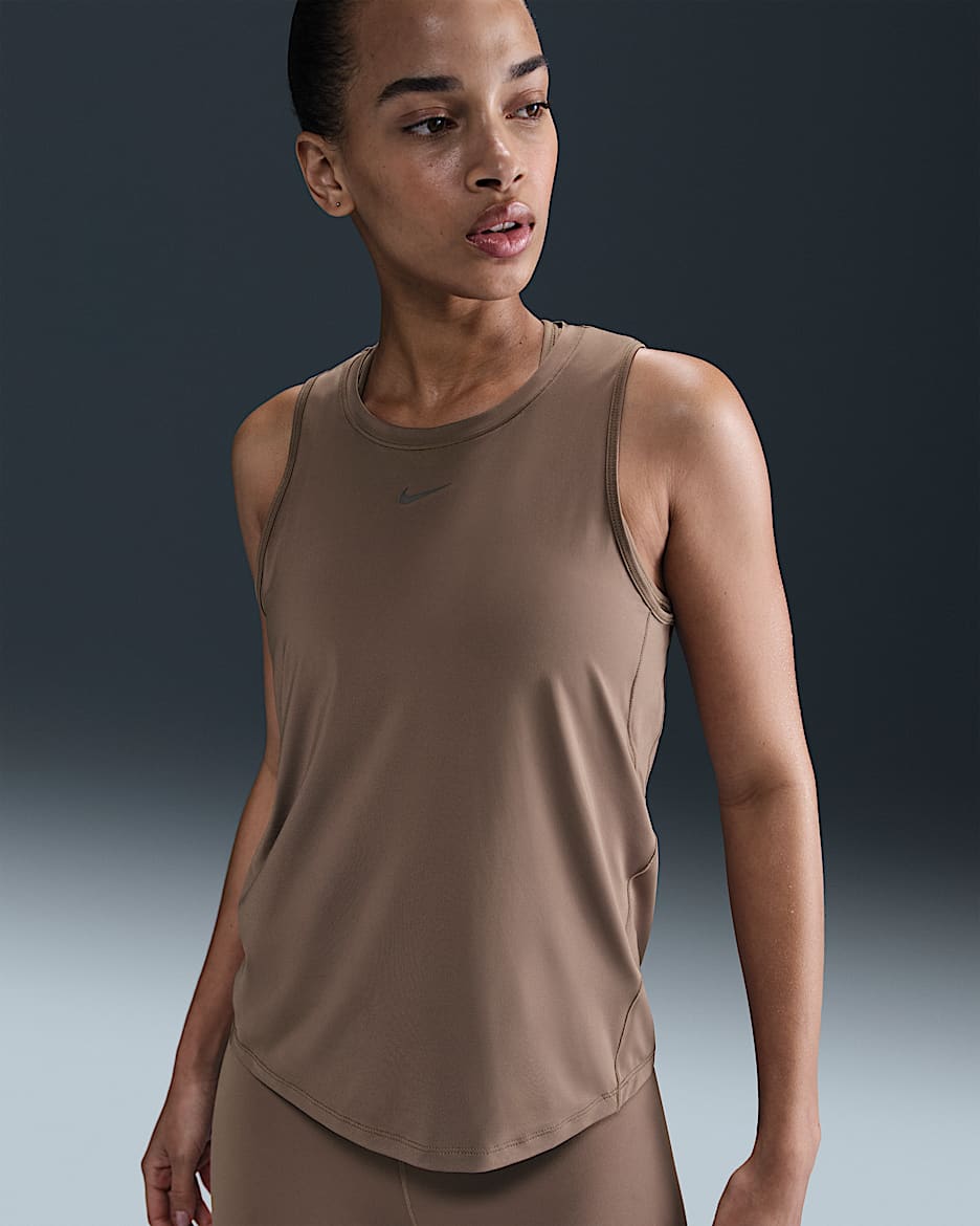 Nike One Classic Women's Dri-FIT Tank Top - Mink Brown/Black