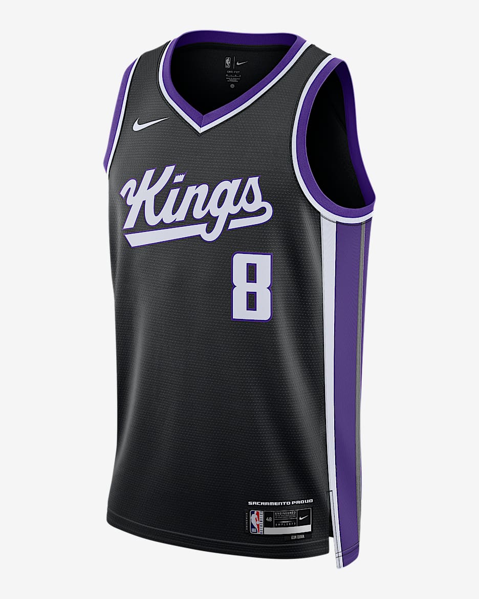 Jersey Nike Dri-Fit Swingman de la NBA Sacramento Kings 2023/24 Icon Edition - Negro